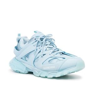 Balenciaga Light Blue Womens Track Clear-Sole Trainer Sneakers